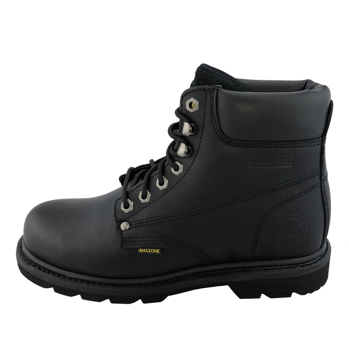 AMAZONE Men's 602 Work Boot, Black Nubuck Leather, Honestly Priced — Amazone Boots