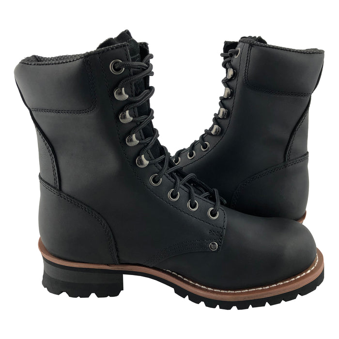 AMAZONE Men's Logger Work Boot, Premium Black Full Grain Leather â Amazone Boots